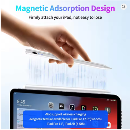 Stylus Pen for iPad 6th-11th Generation-2X Fast Charge Active Pencil Compatible with 2018-2025 Apple iPad Pro 11"/12.9"/M4