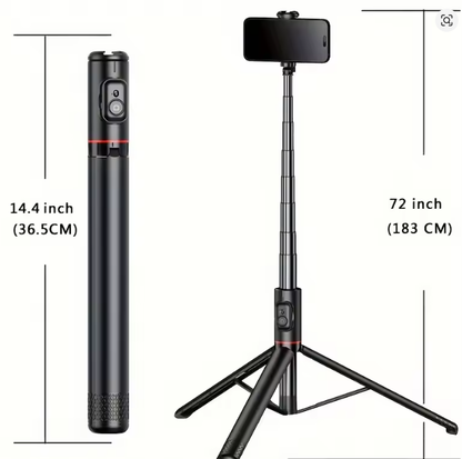 C10 1830mm Wireless Selfie Stick Tripod with Remote Portable Aluminum Alloy Tripod Phone Holder for Phone Smartphone