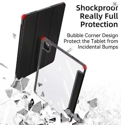 DUX DUCIS for iPad Trifold Tablet Transparent Case with Stylus Pen Holder & Auto Sleep Wake