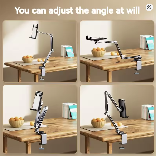 Long Arm Tablet Phone Holder Stand Aluminium Alloy 360 Rotation Folding Desktop Phone Holder Shooting Elongated Bed Holder