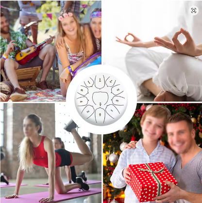 10 Inch Steel Tongue Drum, 11 Note Tambourine With Drumsticks For Meditations Tambourine Instrument