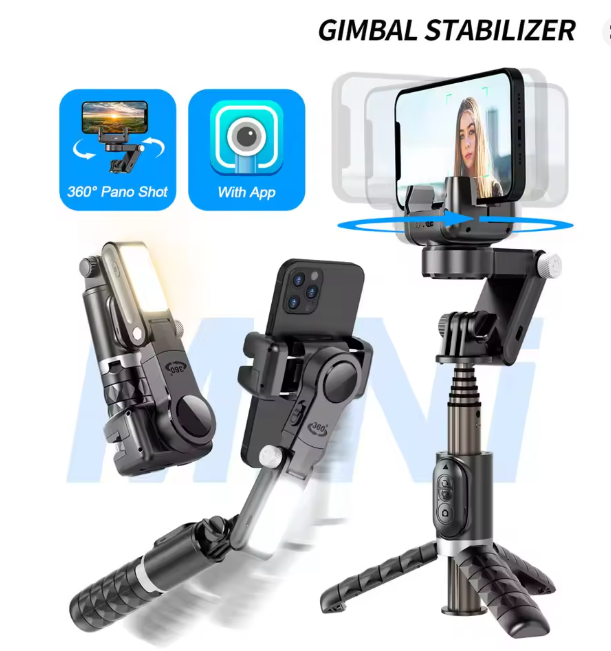 Smart Handheld Gimbal 360 Rotation Face Following shooting Smartphone Stabilizer Tripod Gimbal