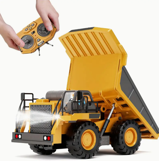 2.4G Remote Control Dump Truck RC Model Car Toy Professional Alloy Plastic Simulation Construction Vehicle
