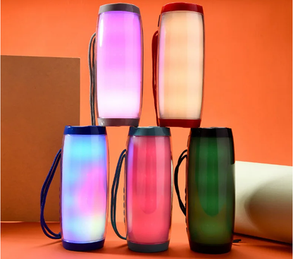 Bluetooth Speaker TG157 LED Flashing Soundbar Portable Outdoor Indoor Subwoofer Loudspeaker Support TF Card FM Radio Waterproof
