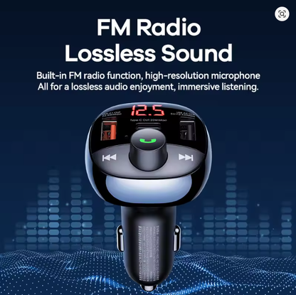 REMAX Multifunctional Car Charger FM Radio 54.5W High Power 2A1C Output Hands-free Call TF Card Fast Charging