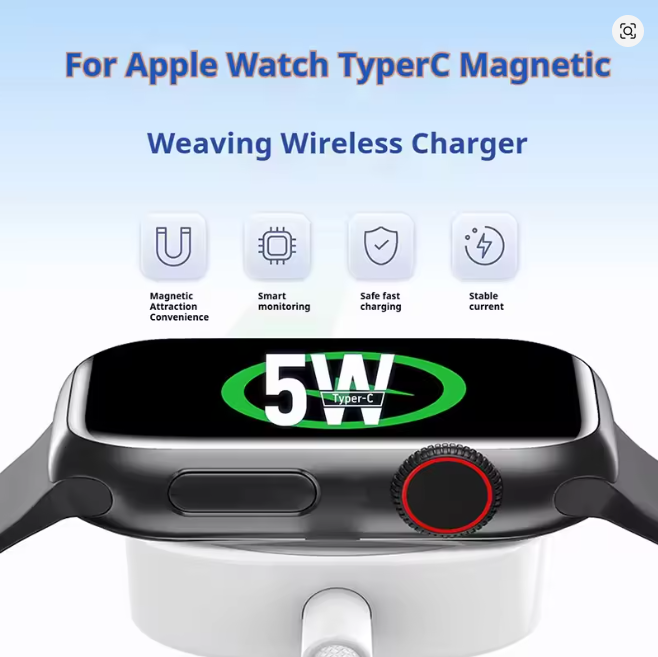 For Apple Watch Magnetic Wireless Fast Charger Series 10 9 8 7 6 5 4 3 2 1 Ultra Hermes Edition Portable iWatch Charging Cable