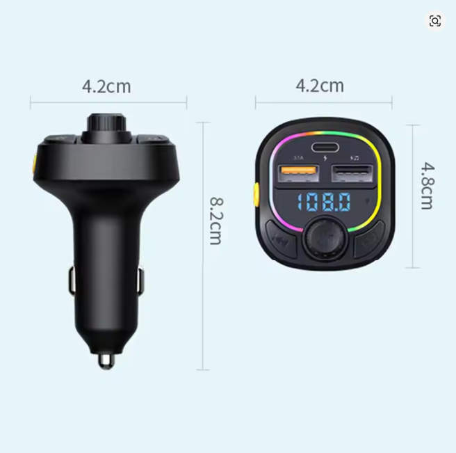 Yesido FM Transmitter Hands-free PD Type-C Dual USB Wireless Speaker MP3 Player Charge Adapter Car Accessorie