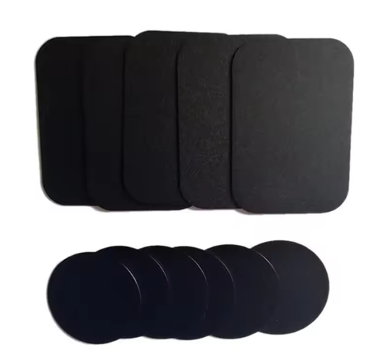 Black magnetic sheet 35*45mm square 40mm diameter round shape adhesive metal plate for car magnet phone holder