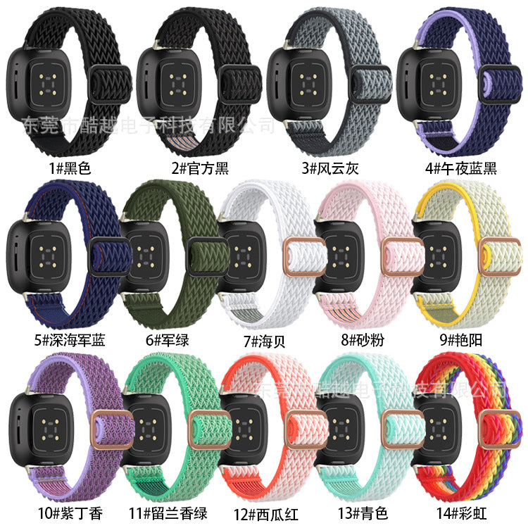 Fitbit versa3/4 Nylon Braided Single Loop Strap Watch Band