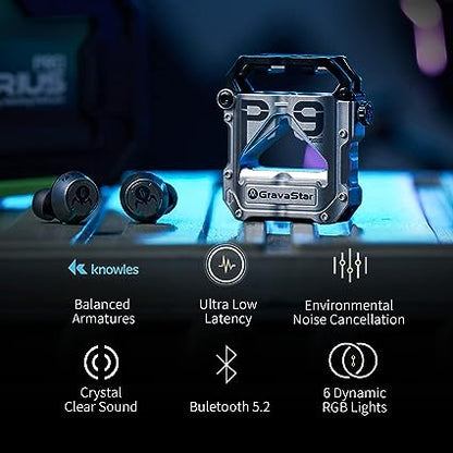 (Pre-order) Gravastar Sirius Pro Wireless Earbuds, Bluetooth TWS Earbuds with 16 Hours Playtime, Deep Bass 3D Stereo, Headphones for iPhone/Android