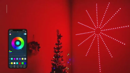 Smart Firework LED Lights, Music Sync LED Lights App and Remote Control Christmas Lights Indoor for Room Decor