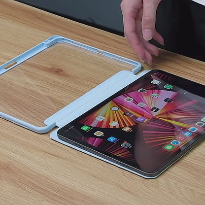 DUX DUCIS for iPad Trifold Tablet Transparent Case with Stylus Pen Holder & Auto Sleep Wake