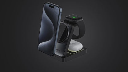 Foldable 3 In 1 Magnetic Wireless Charger Stand For Magsafe iPhone 17 16 15 14 13 12 Apple Watch 2-8 Airpods Pro Fast Charging Station