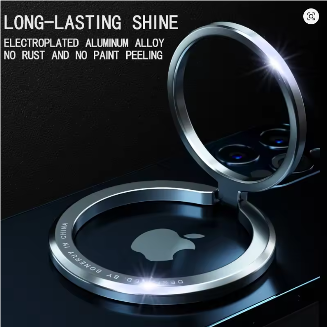 Magnetic Metal Ring Holder For iPhone 360° Rotatable Phone Stand Aluminum Magnet Kickstand Foldable Support Phone Accessories