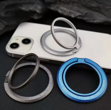 Magnetic Cell Phone Ring Holder Mobile Phone Bracket Removable Cell Phone Grip Kickstand for iPhone MagSafe Samsung