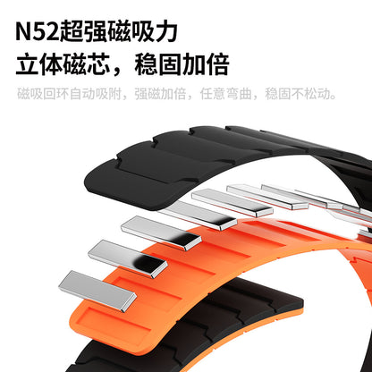 Minimalist Silicone Double Magnetic Watch Band 20/22mm