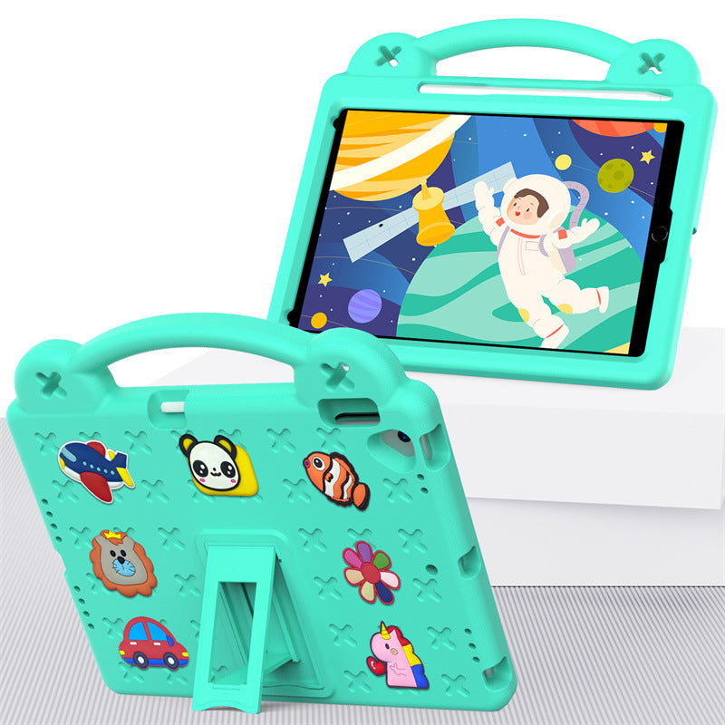 Kids EVA Tablet Shockproof Soft Cover Hand Holder Capa for iPad